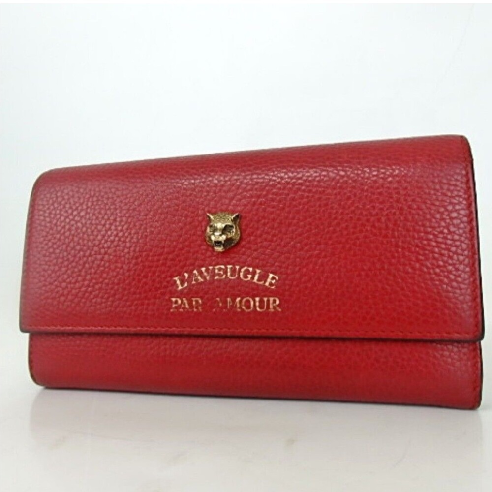 Authentic GUCCI Animalie Wallets leather